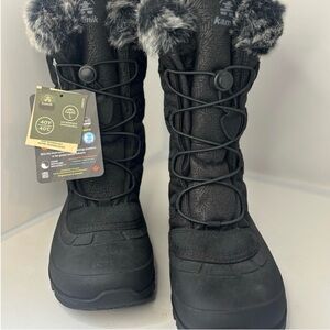 Kamik Women's Black Winter Boots with Faux Fur Trim NWT